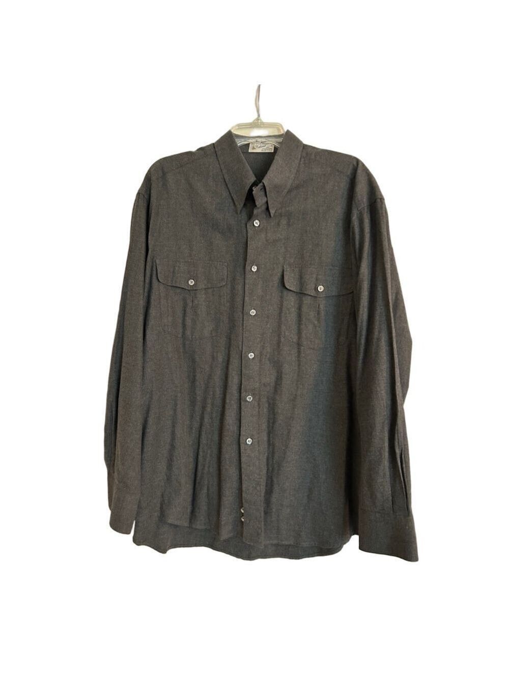 Men’s Barcelino by Cellini Cotton Button-Up Shirt XL Gray Italy